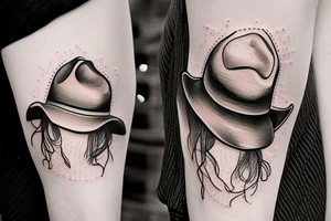 a shrimp wearing a cowboy hat tattoo idea