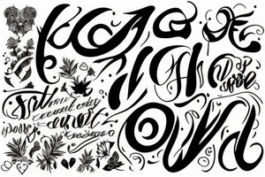 sleeve calligraphy tattoo idea