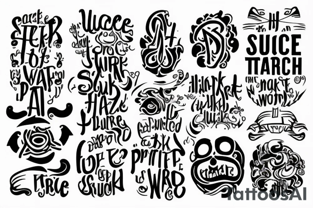 The sentence. To be successful hard work, time, patience, self control and detication is required. In an ancient language. tattoo idea