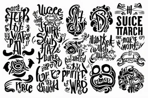 The sentence. To be successful hard work, time, patience, self control and detication is required. In an ancient language. tattoo idea