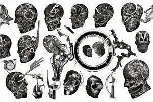 Success, wealth, hard work, patience, detication  and health in a diagram tattoo idea