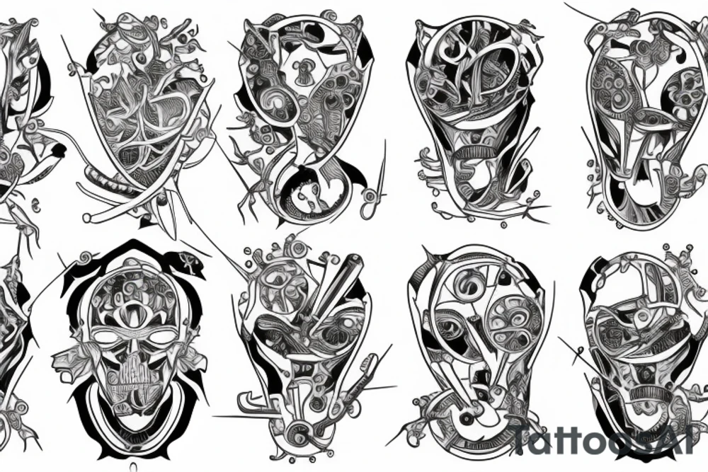 Success, wealth, hard work, patience, detication  and health in a diagram tattoo idea