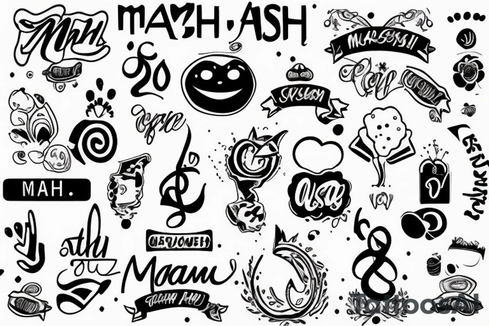 "Mamsh" Create Design Using this name tattoo idea