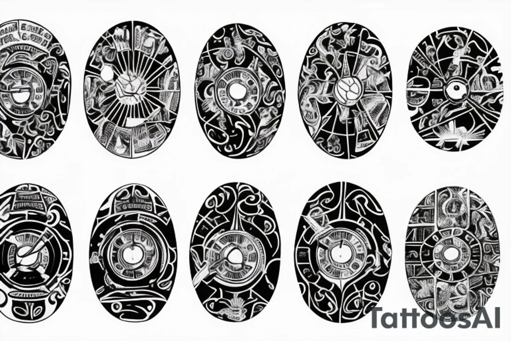 Wheel of time with tennis tattoo idea