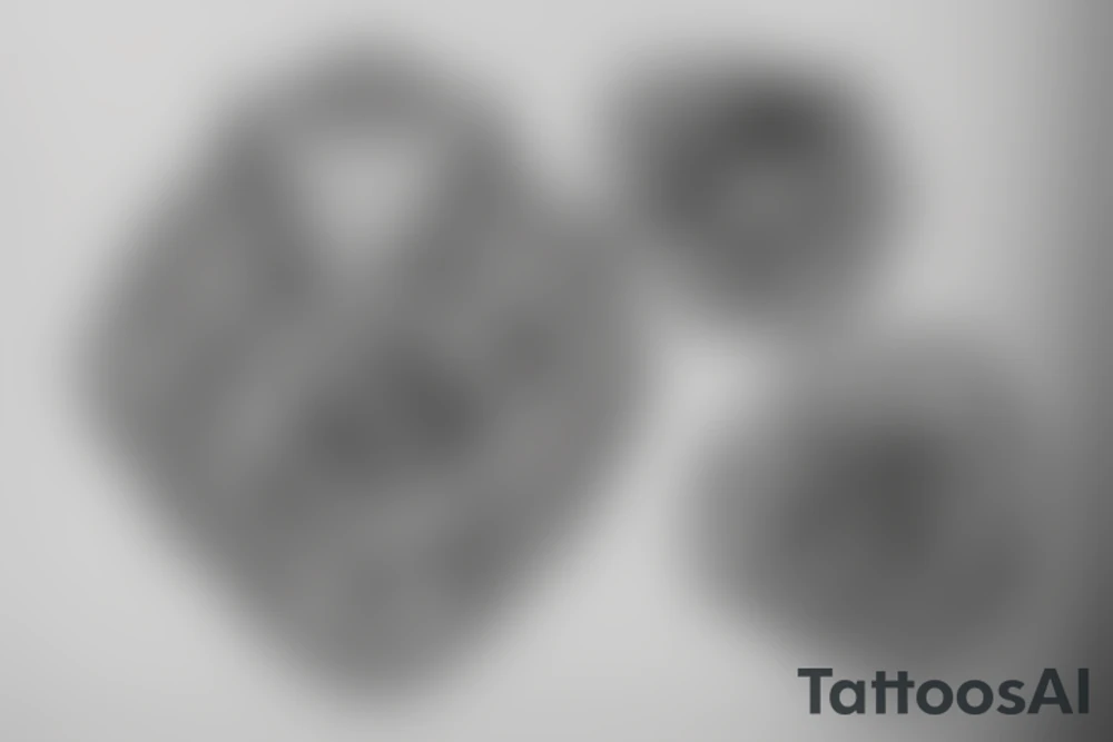 Two roses going in different directions following the shape of the chest tattoo idea