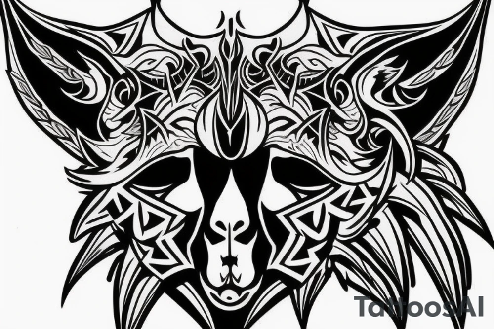 half a goat demon face split in half with horns tattoo idea half a goat demon face split in half with horns tattoo idea