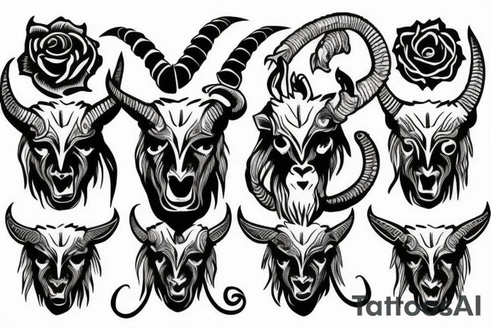half a goat demon face split in half with horns tattoo idea half a goat demon face split in half with horns tattoo idea