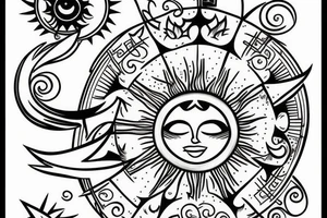 The sun and moon creating harmony tattoo idea