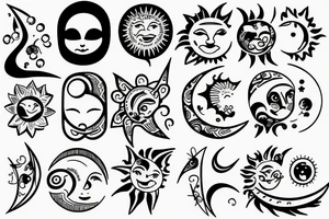The sun and moon, joy and sadness tattoo idea