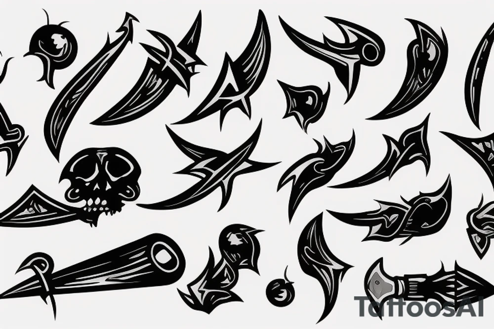 edgy dagger tattoo idea