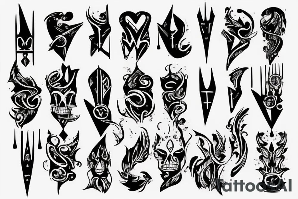 edgy dagger tattoo idea