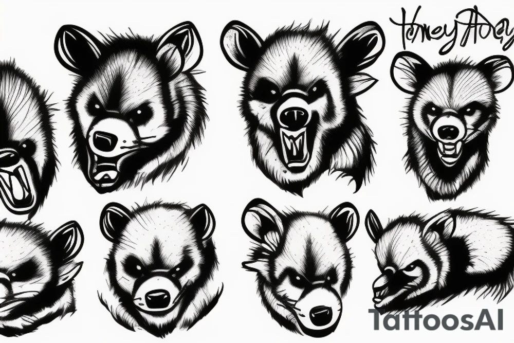 Angry honey badger tattoo idea
