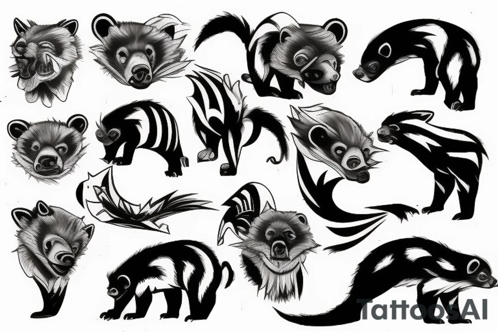Angry honey badger tattoo idea