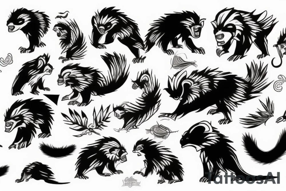 Angry honey badger tattoo idea