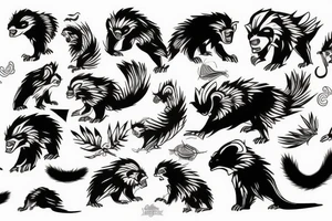 Angry honey badger tattoo idea