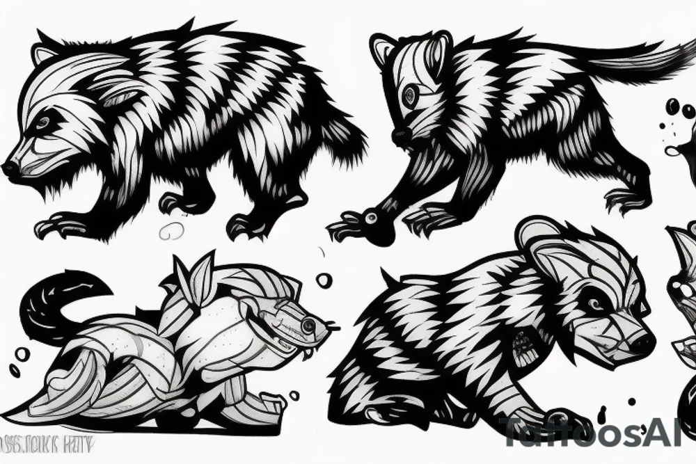 Angry honey badger tattoo idea