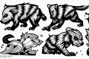Angry honey badger tattoo idea