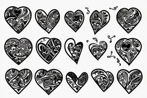 a heart with missing peaces tattoo idea