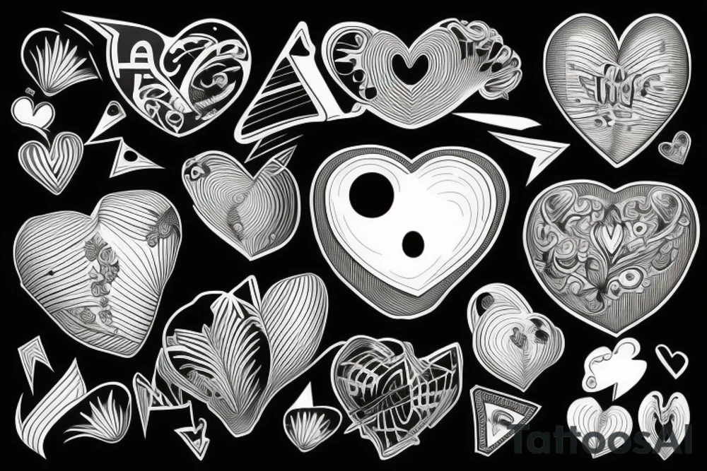 heart with missing peaces tattoo idea