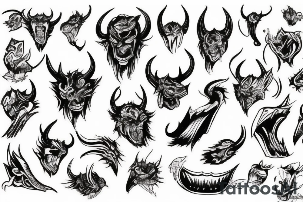 detailed devil tattoo idea