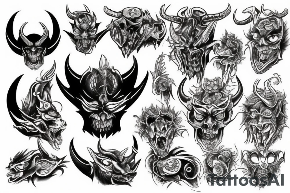detailed devil tattoo idea