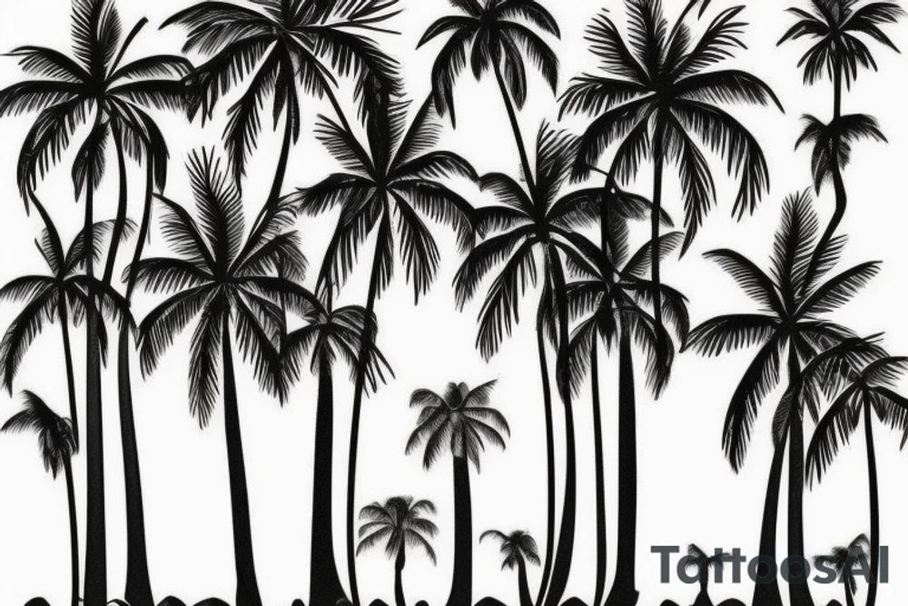 I want a palm tree with three doves flying out of the tree. This will then be followed with roots which will go down my back and within the roots I will have Arabic writing tattoo idea