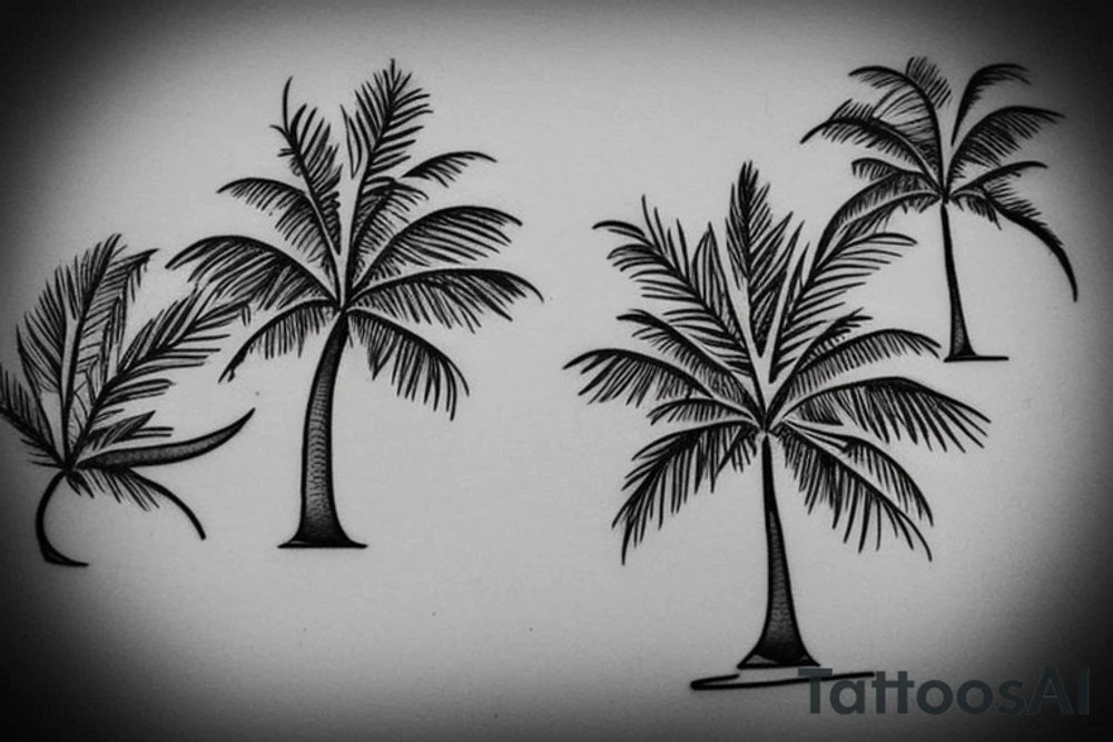 I want a palm tree with three doves flying out of the tree. This will then be followed with roots which will go down my back and within the roots I will have Arabic writing. I only want one tree tattoo idea