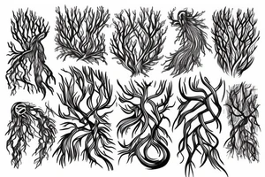 Roots coming down the back tattoo idea