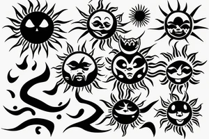 Screaming sun tattoo idea