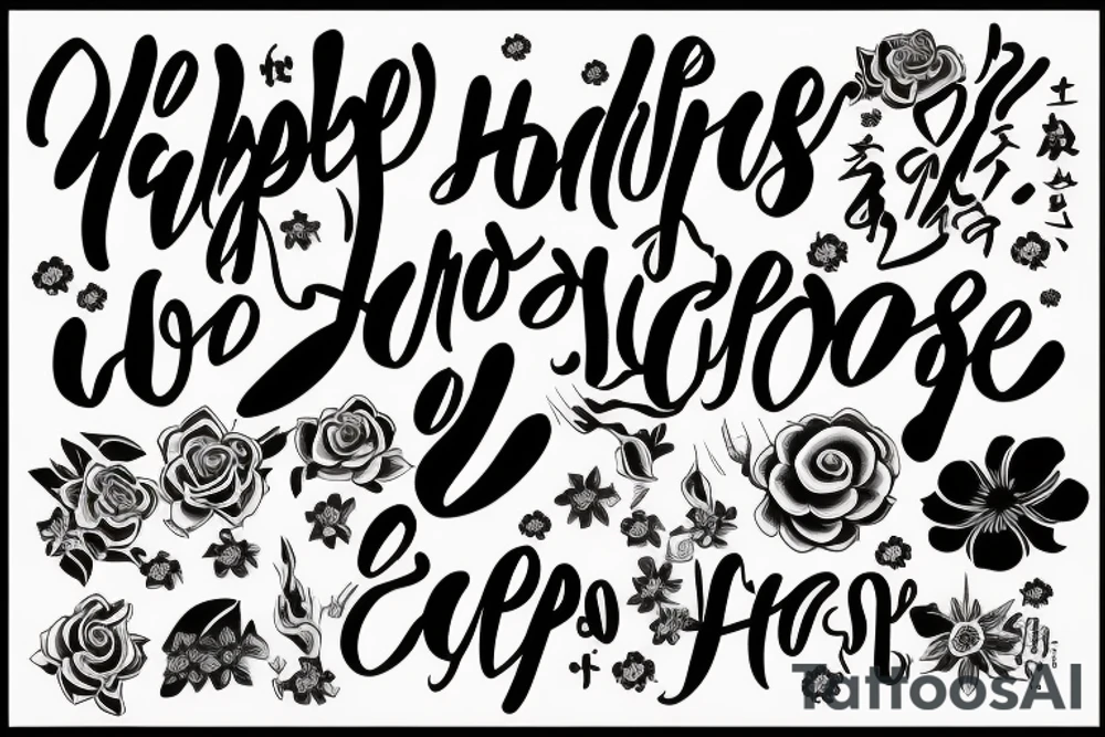 calligraphy "Choose happiness" tattoo idea