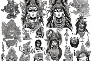 Design a tattoo related to shiva photography and travel tattoo idea