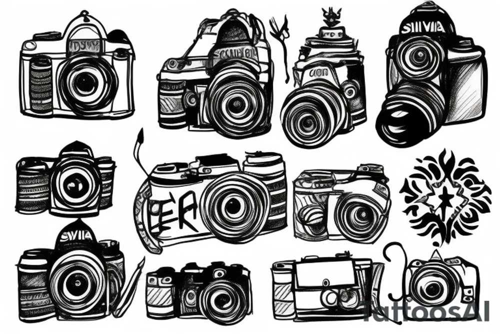 Shiva travelling with camera tattoo idea