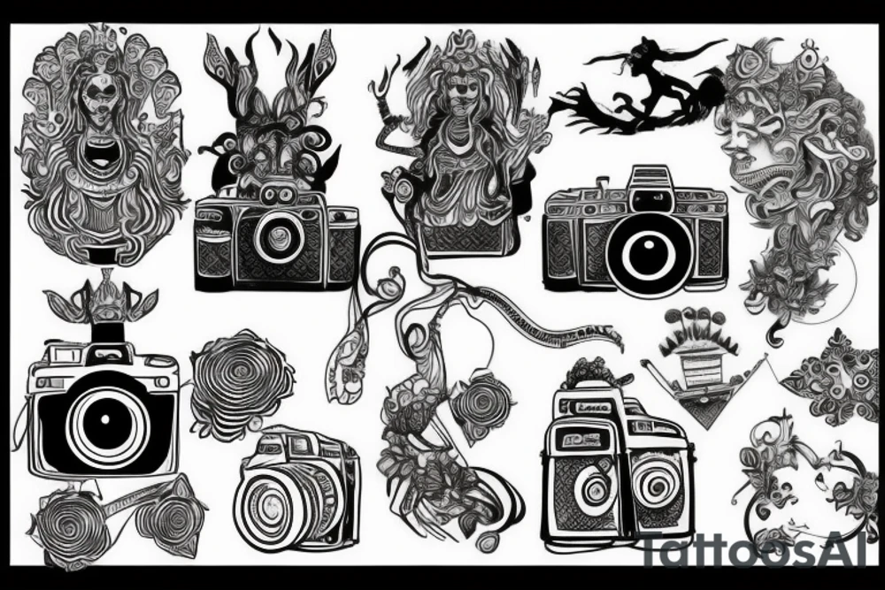 Shiva travelling with camera tattoo idea