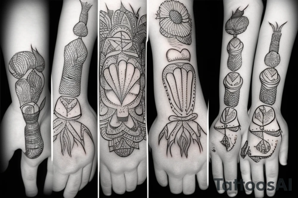 Six hand tattoo idea