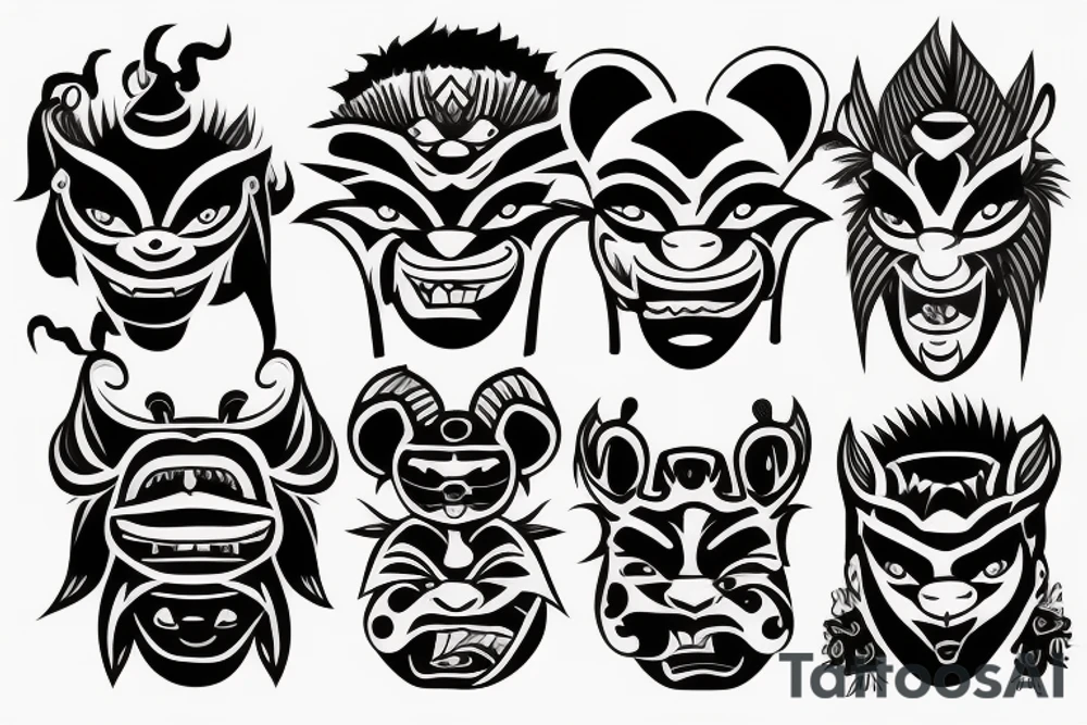 oni mask tattoo idea