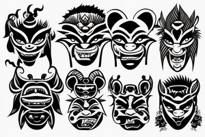 oni mask tattoo idea