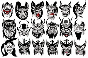 oni mask tattoo idea