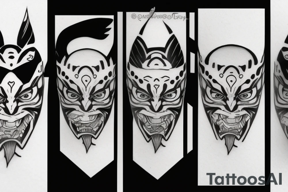 oni mask tattoo idea