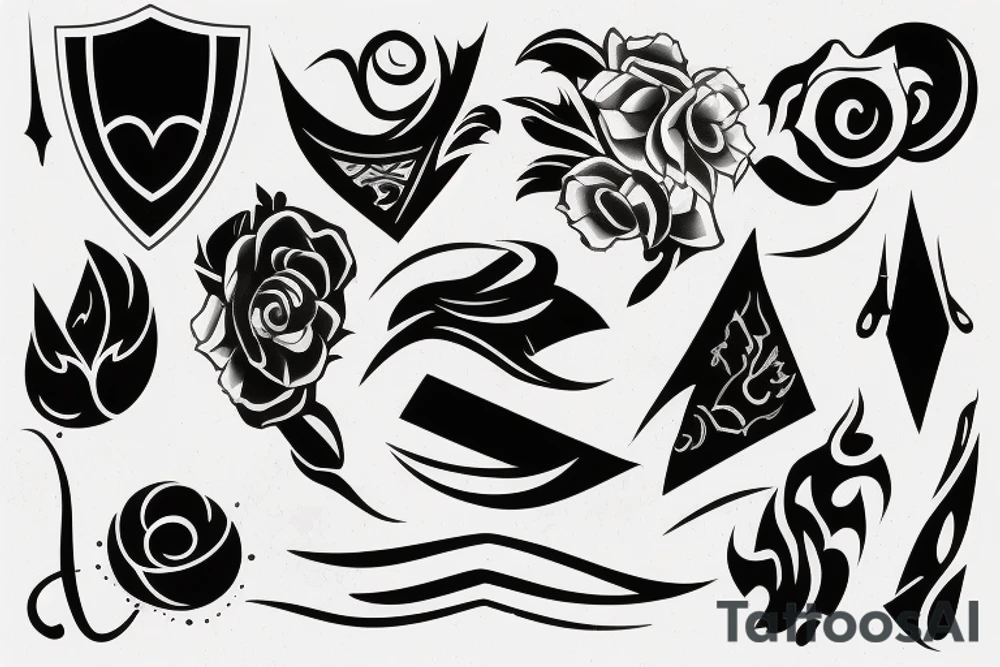 foil fencing blade pierce through G and 7 tattoo idea