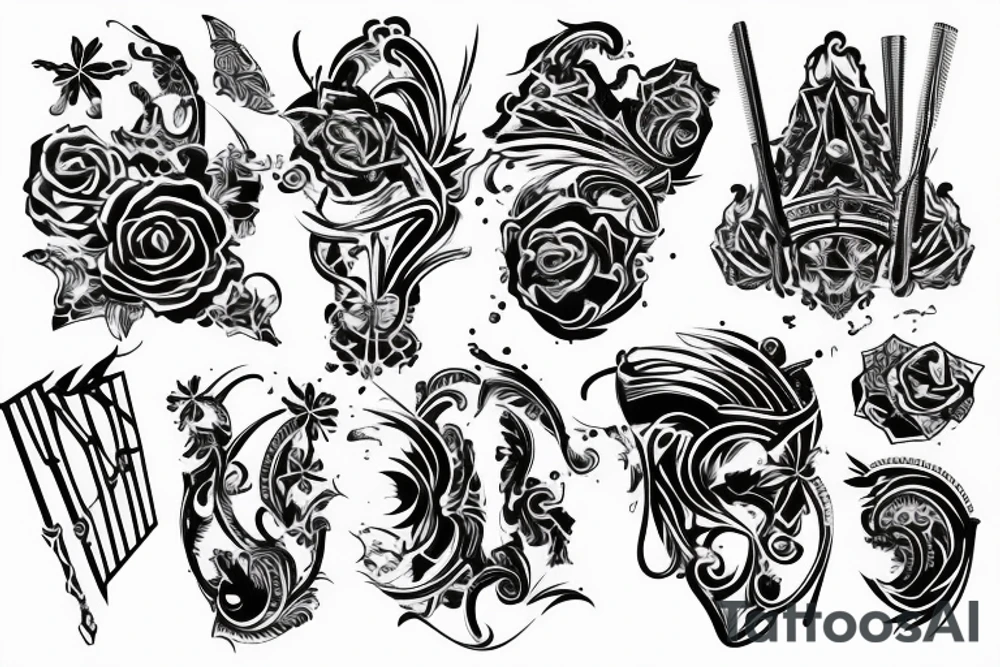 foil fencing blade pierce through G and 7 tattoo idea