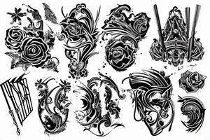 foil fencing blade pierce through G and 7 tattoo idea