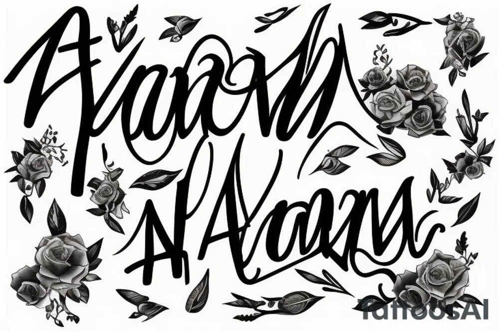 Name Adrian with capital a and arrow tattoo idea