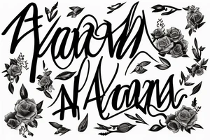 Name Adrian with capital a and arrow tattoo idea