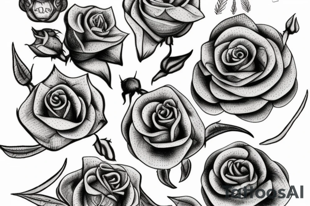 Dagger moth rose tattoo idea