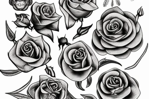 Dagger moth rose tattoo idea