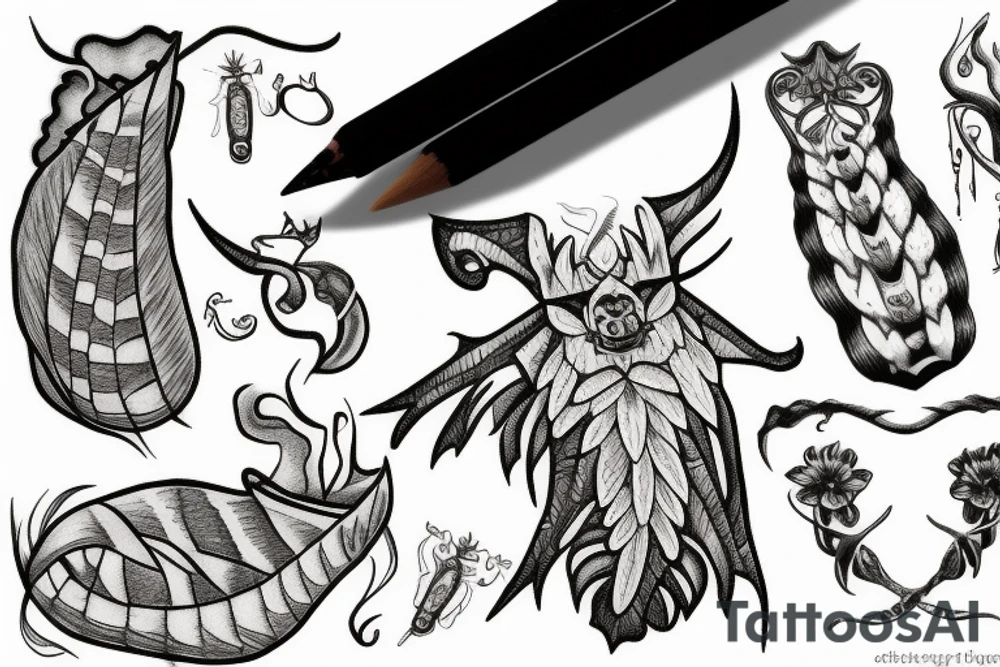 Dagger moth tattoo idea