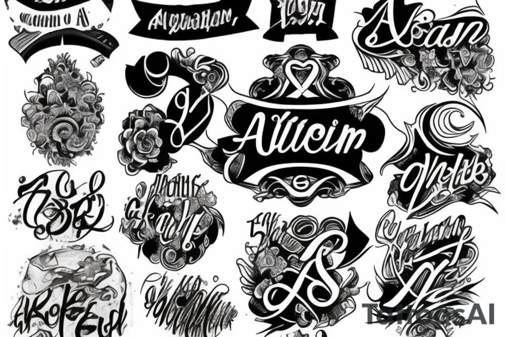 Typography of Adrian tattoo idea