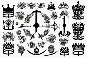 Crown and sword tattoo idea