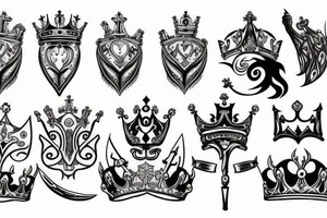 Crown and sword tattoo idea
