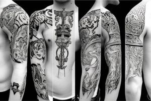 Crown and sword tattoo idea